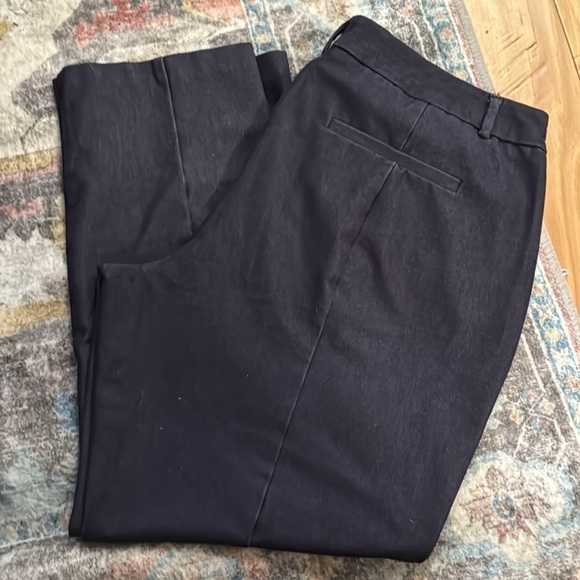 ELLE Sz 14 denim stretch‎ cotton blend cropped career pants Sz 14 - Picture 2 of 6